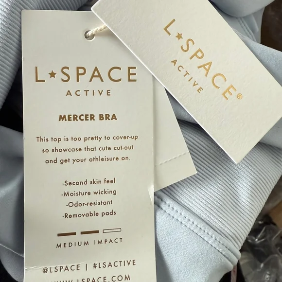 Women's L*SPACE Active Mercer Bra Top Size S Blue $99 MSRP - Picture 7 of 9